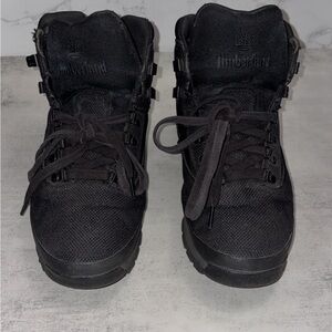 MENS Timberland Mid Hiker Black Knit Boots